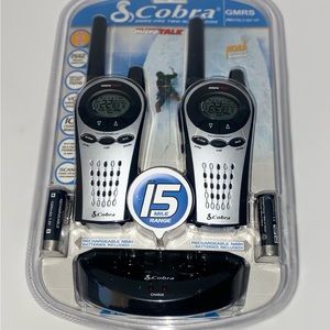 NEW COBRA Walkie Talkies Kit, WaterProof Rechargeable 15 Mile  2-Way Radios.